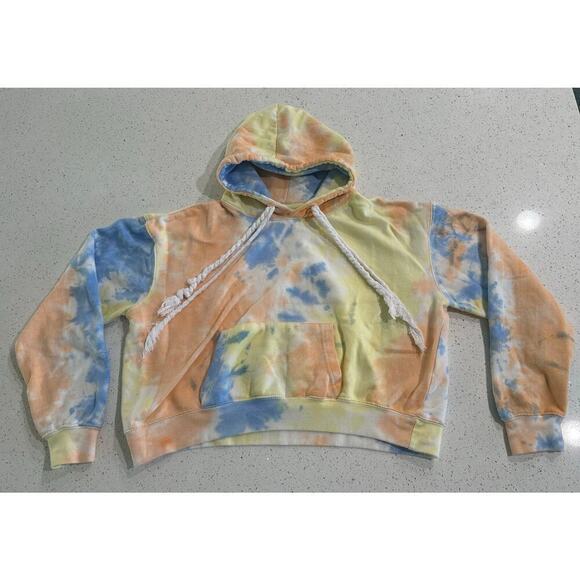 Exist Tops - Exist Tie-Dye Cropped Surfer Hoodie Size Large